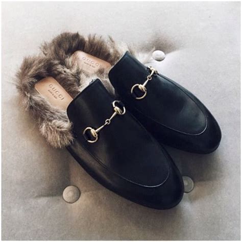 fluffy gucci loafers